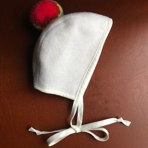 Briar Handmade Rainbow Pom Bonnet, 3-6m, EUC